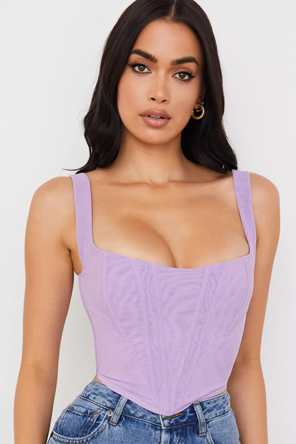 House of CB 'Ninetta' Lilac Mesh Corset Best Sale