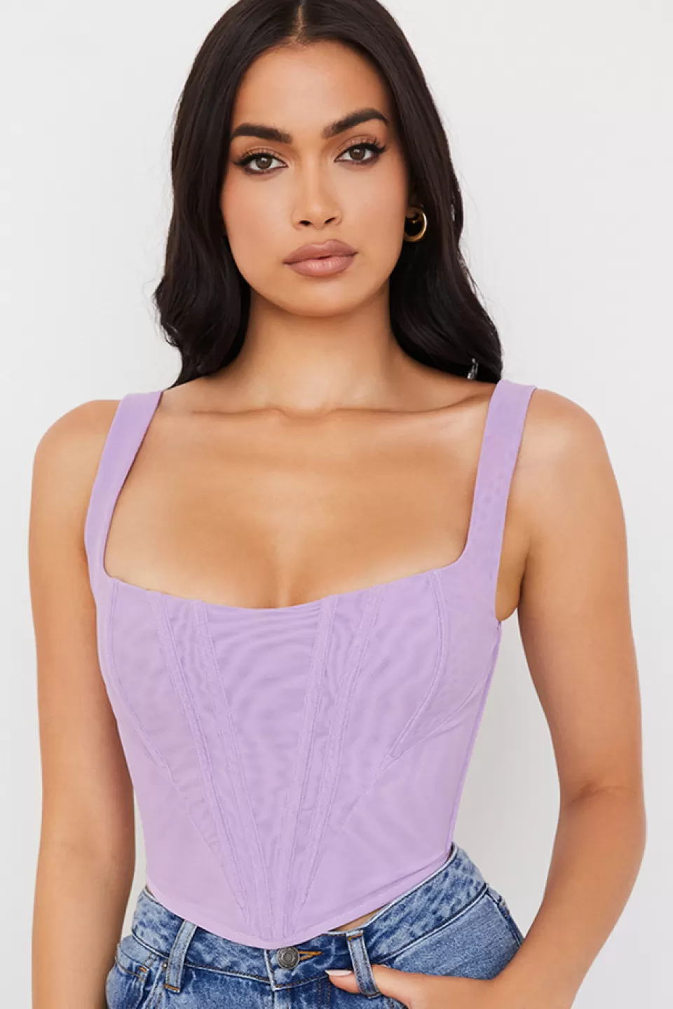 House of CB 'Ninetta' Lilac Mesh Corset Best Sale