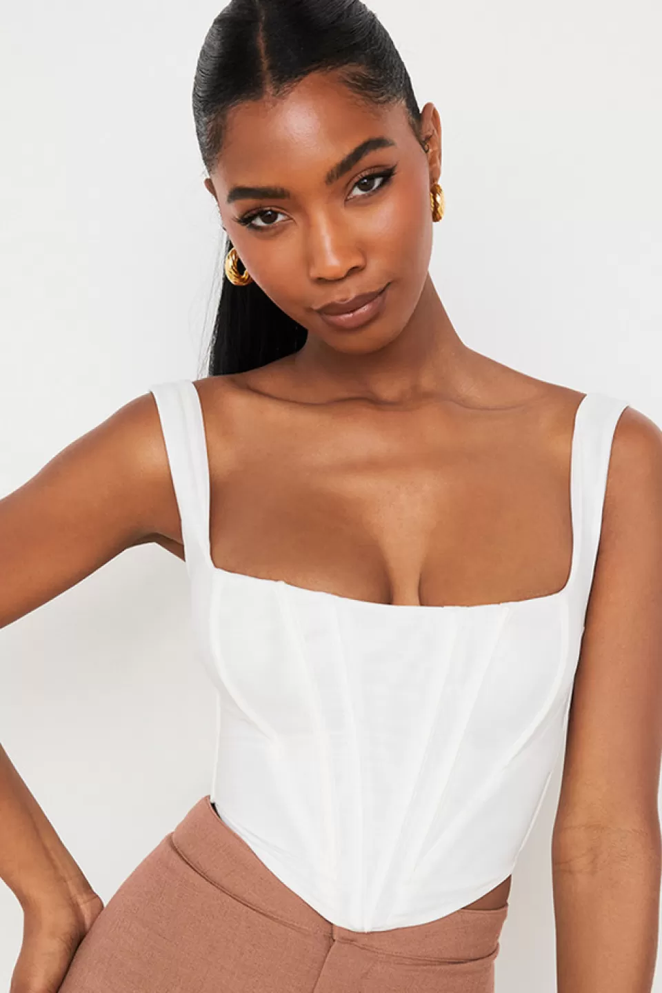 House of CB 'Ninetta' White Mesh Corset Cheap