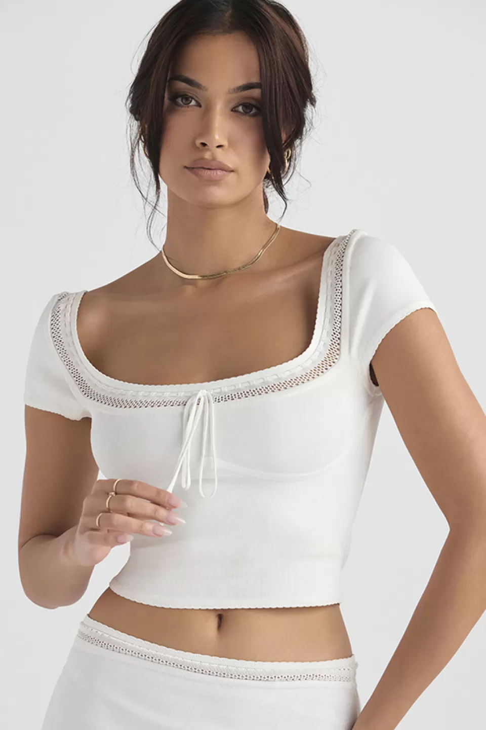 House of CB 'Nola' Ivory Dainty Knit Top New