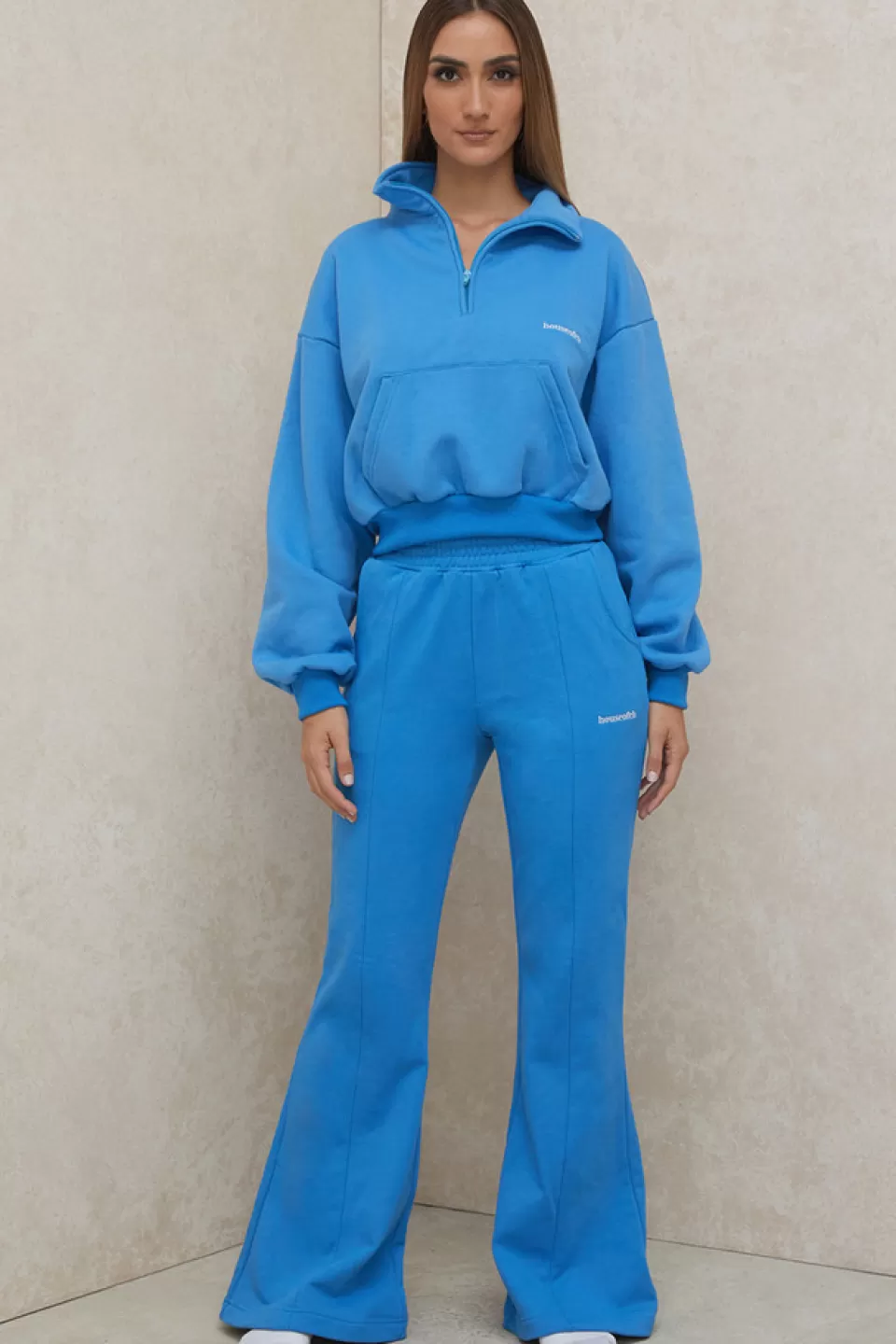 House of CB 'Oli' Blue Flared Leg Track Pants Discount