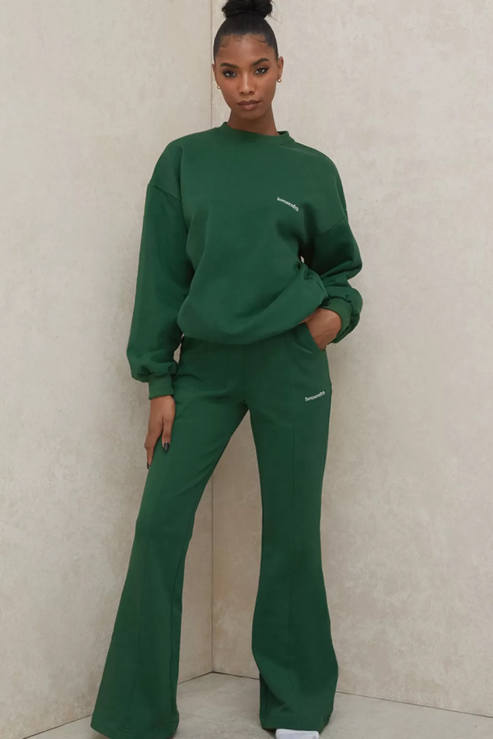 House of CB 'Oli' Green Flared Leg Track Pants Best