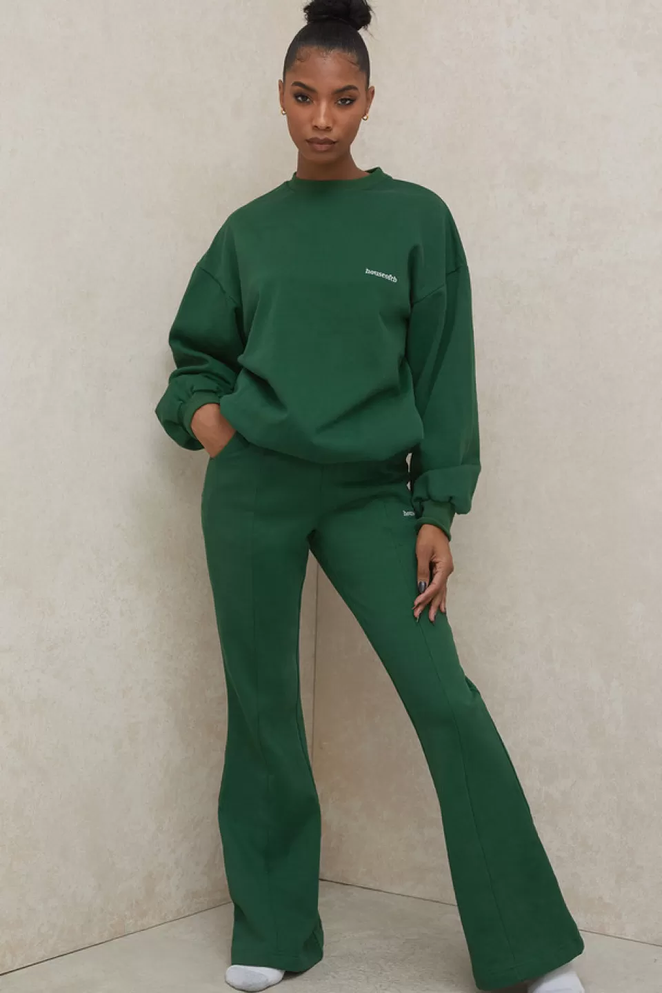 House of CB 'Oli' Green Flared Leg Track Pants Best