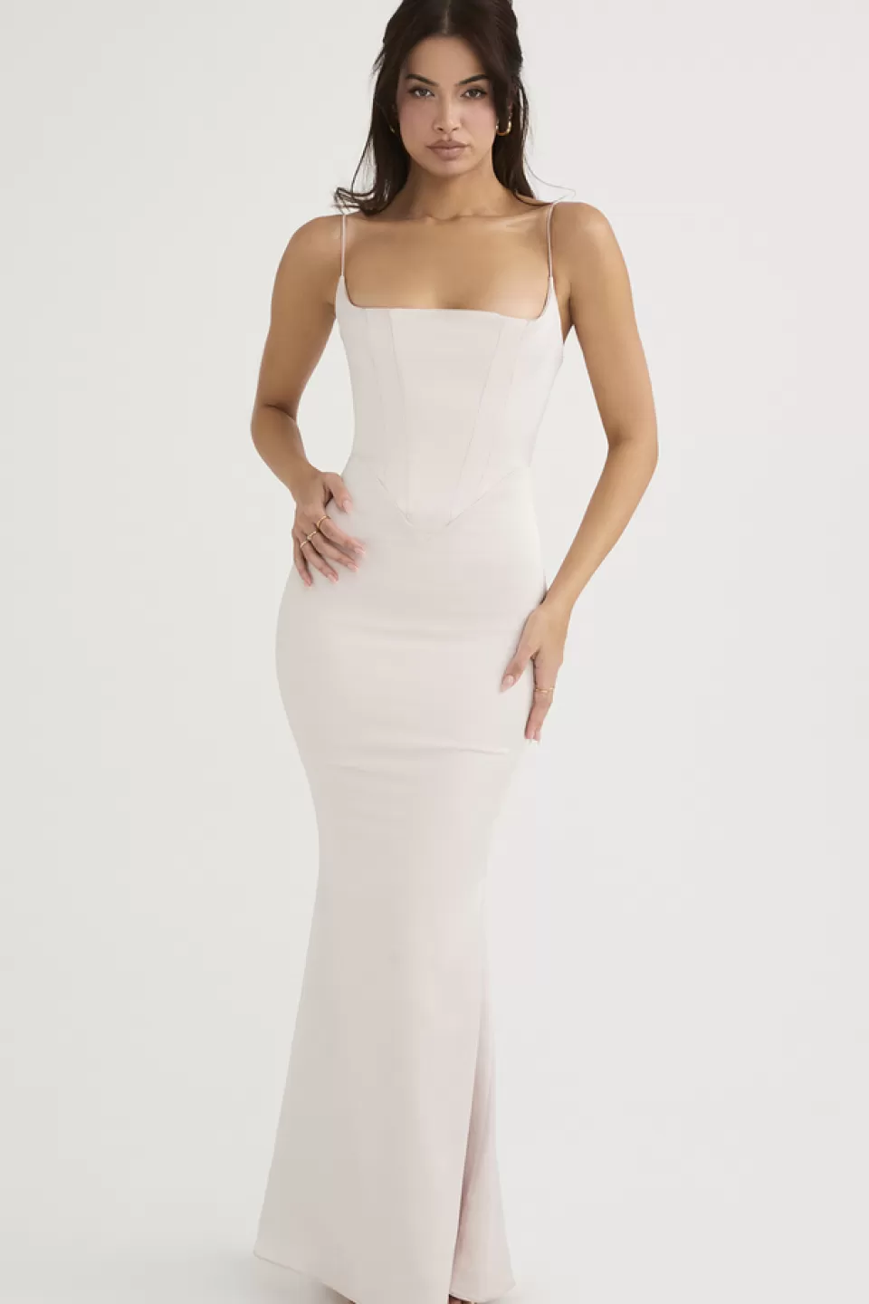 House of CB 'Olivette' Crystal Satin Corset Maxi Dress Discount