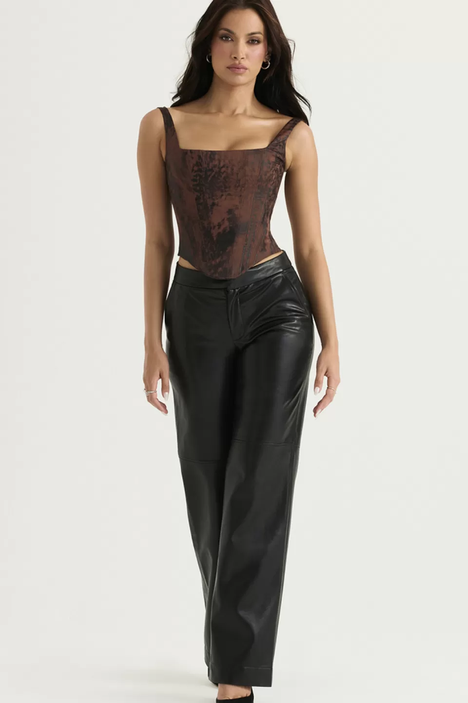 House of CB 'Omaira' Black Vegan Leather Trousers Outlet