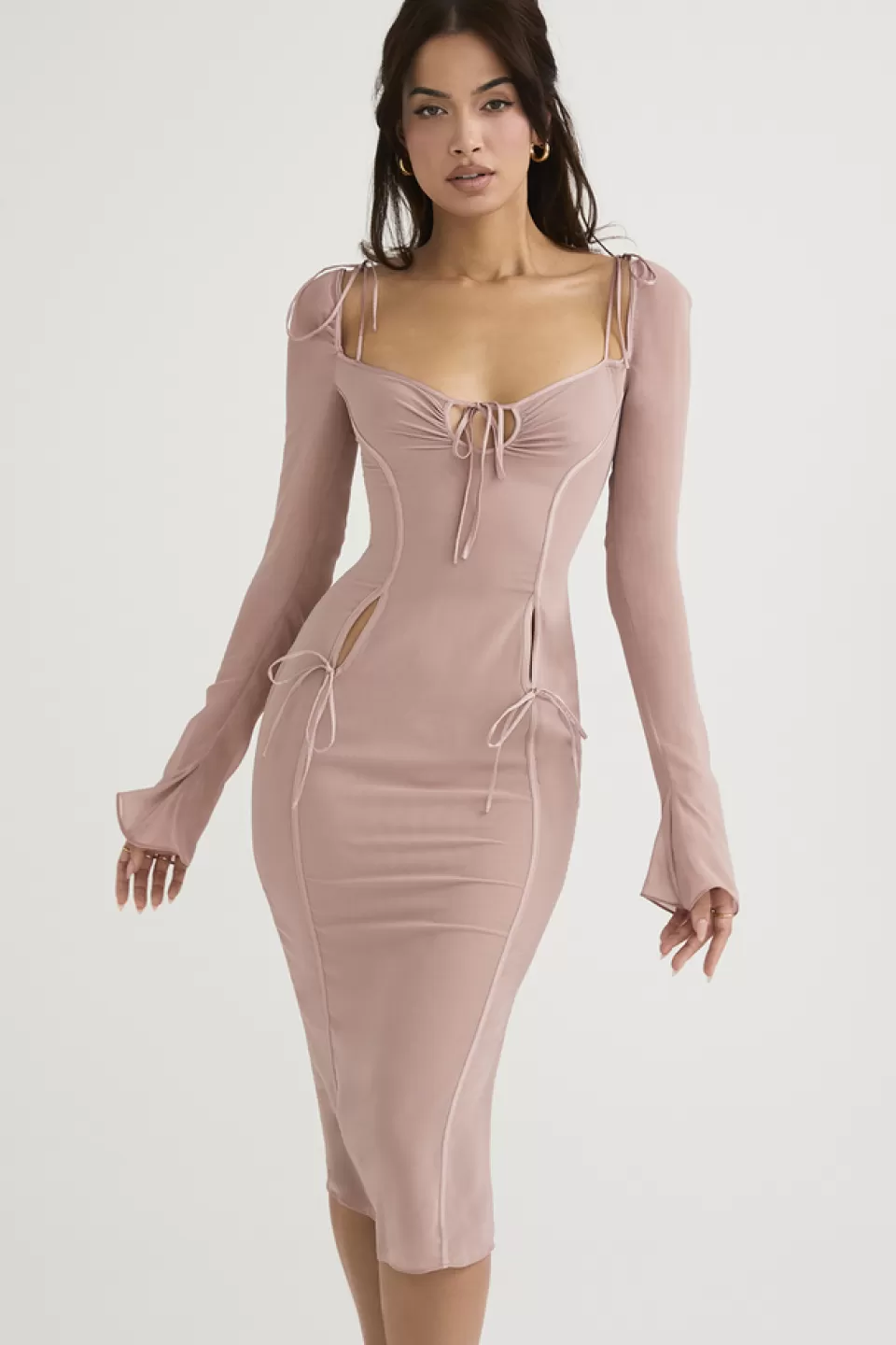 House of CB 'Ophelia' Blush Cutout Midi Dress Fashion