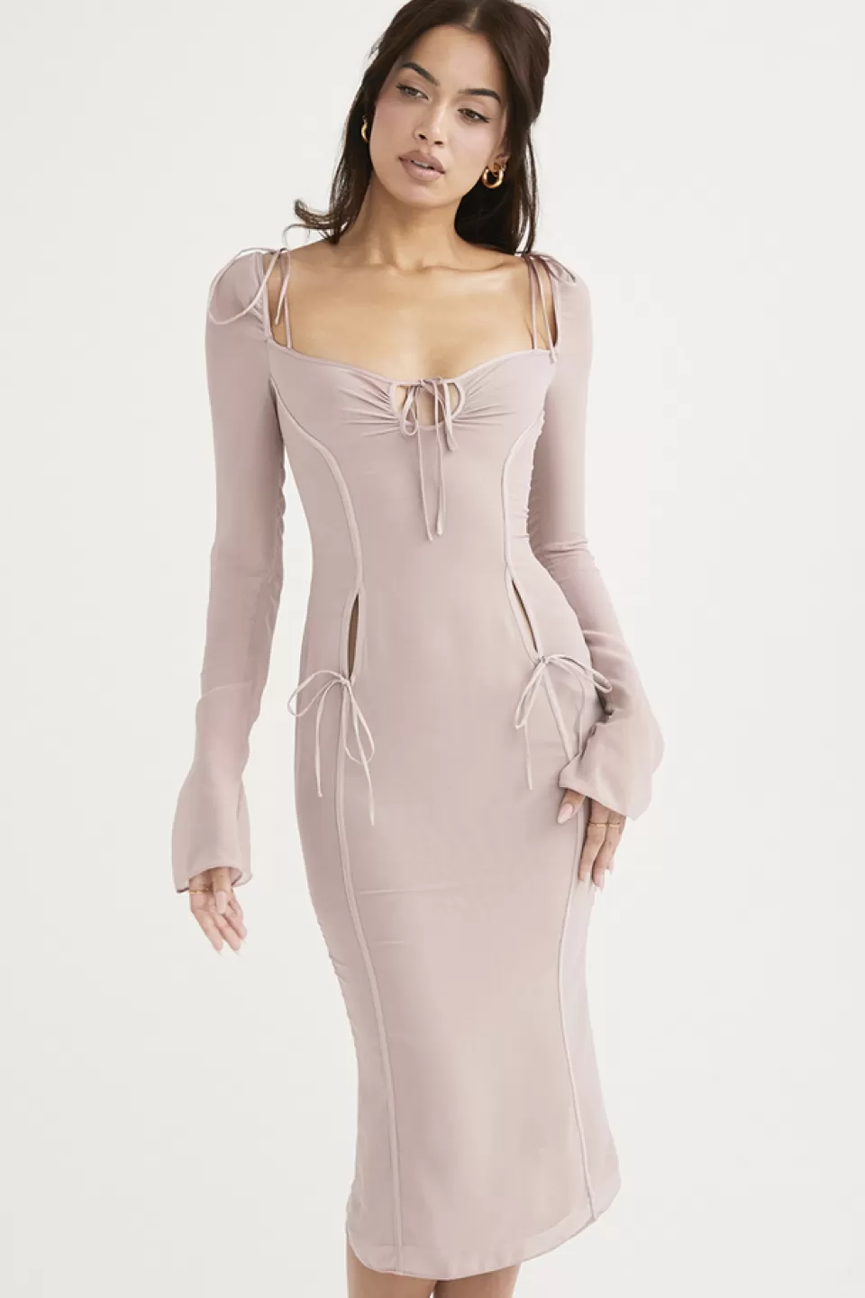 House of CB 'Ophelia' Crystal Cutout Midi Dress Clearance