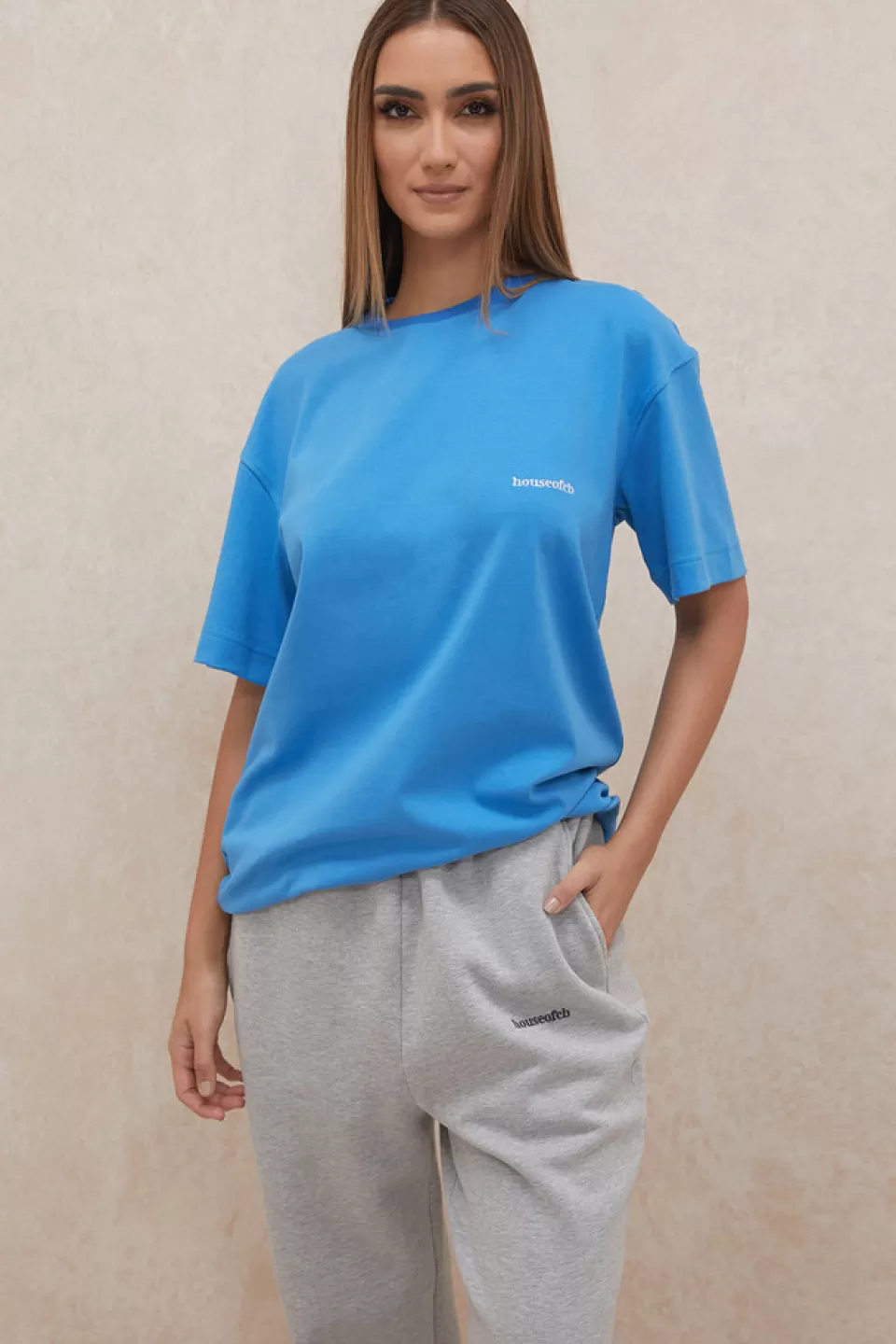 House of CB 'Quinn' Blue Oversized Cotton Jersey T Shirt New