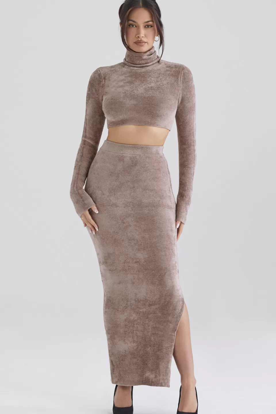 House of CB 'Rene' Rose Chenille Maxi Skirt Sale