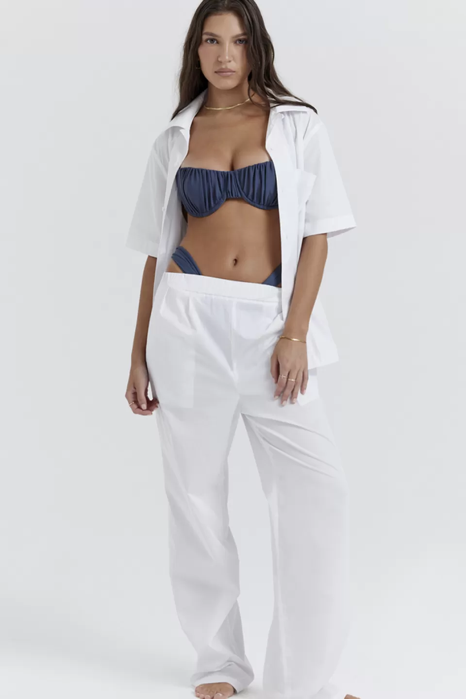 House of CB 'Reno' White Relaxed Fit Trousers Fashion