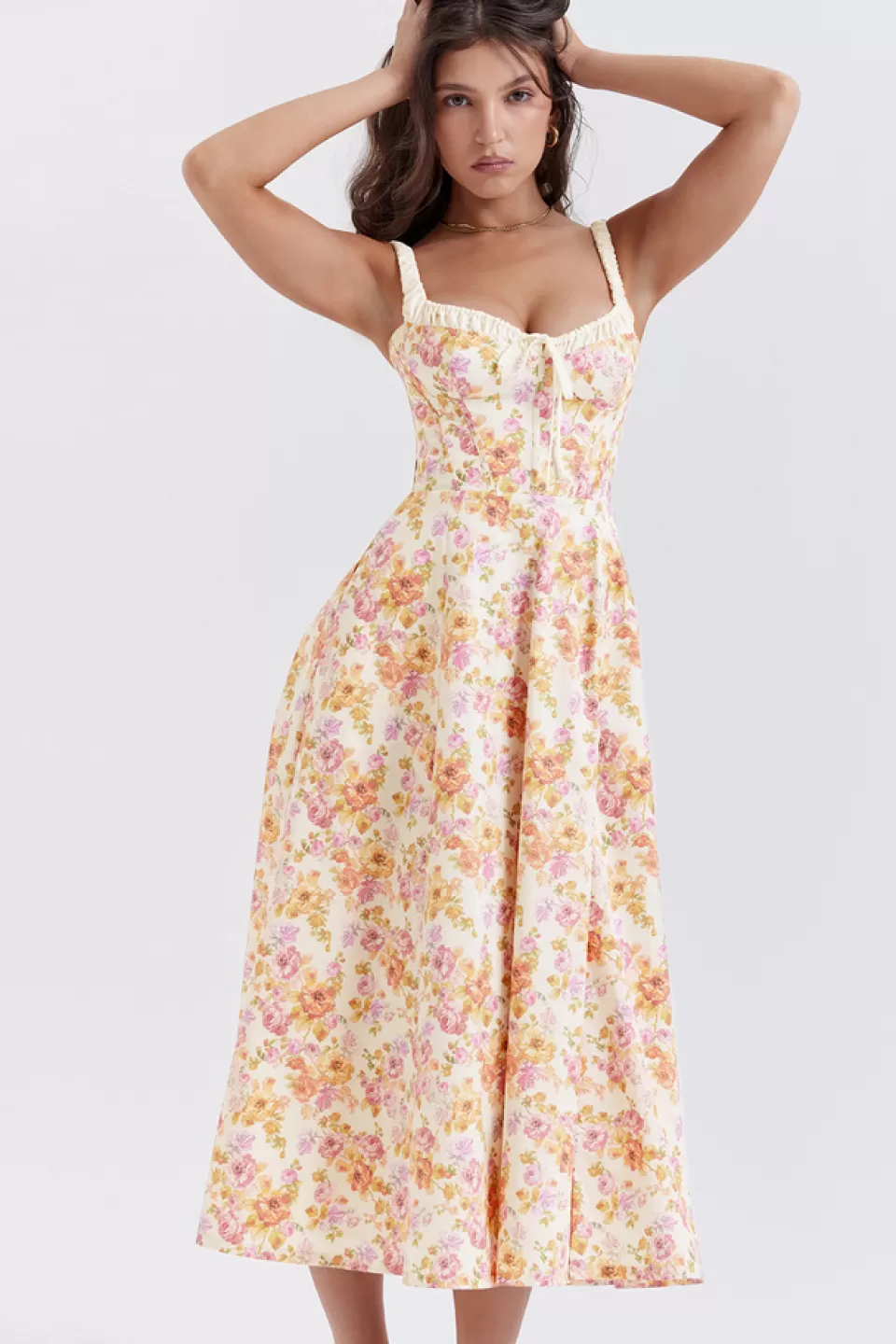 House of CB 'Sabrina' Ivory Print Bustier Sundress Hot