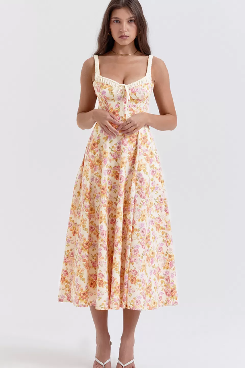 House of CB 'Sabrina' Ivory Print Bustier Sundress Hot