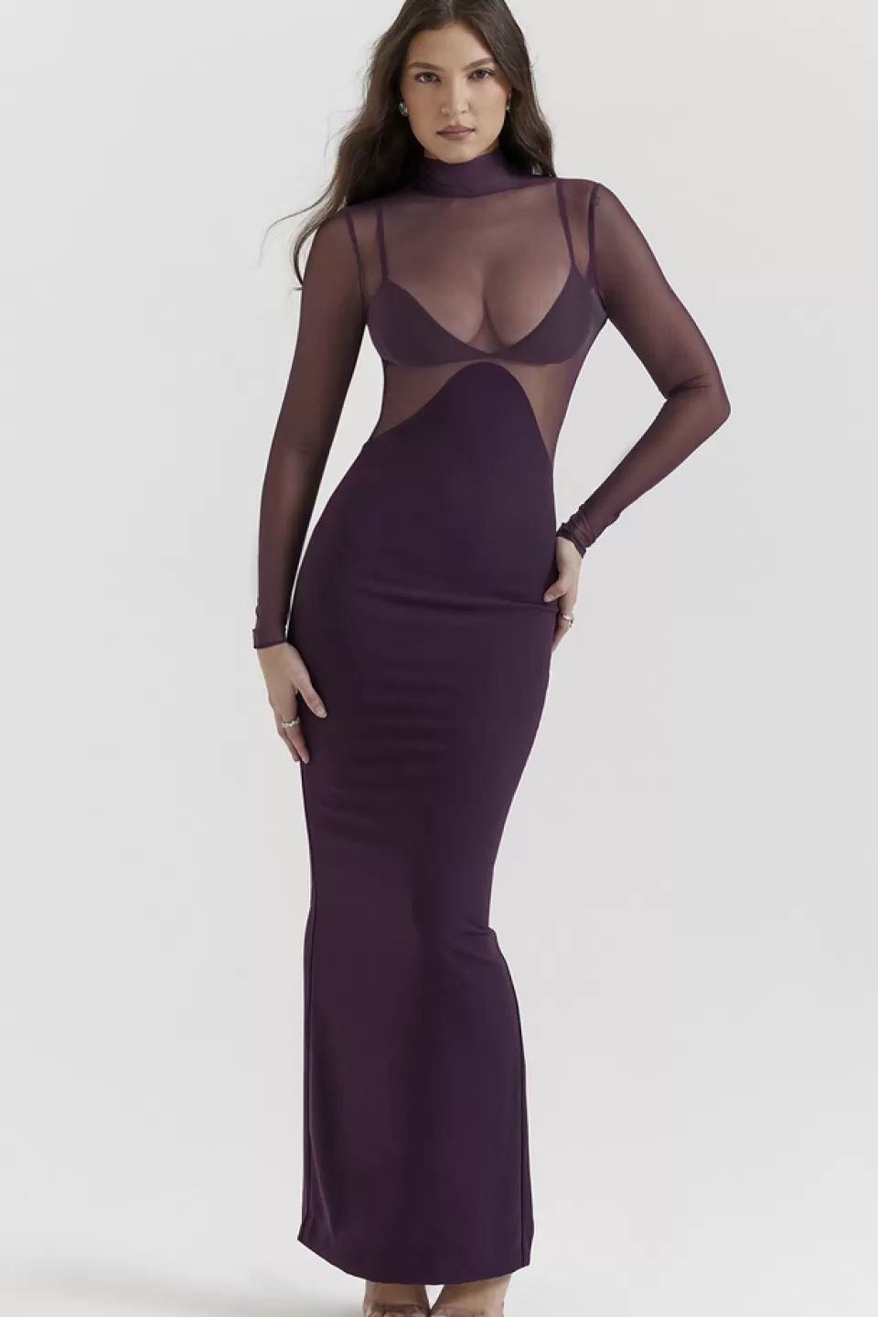 House of CB 'Safiya' Black Grape Maxi Dress Fashion