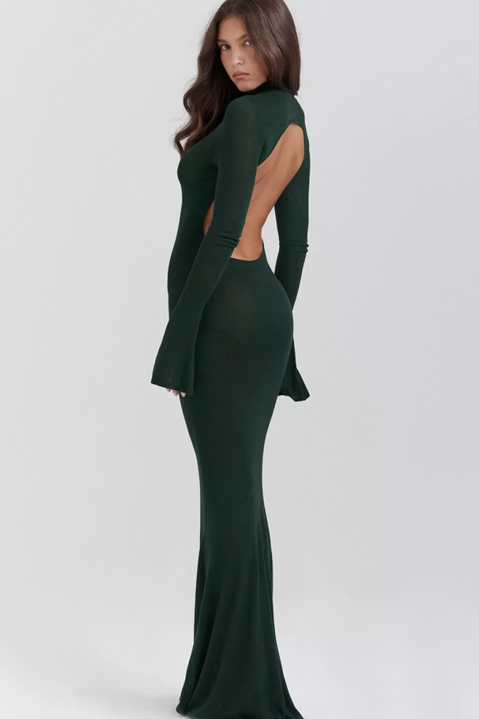 House of CB 'Sancha' Forest Green Knit Maxi Dress Hot