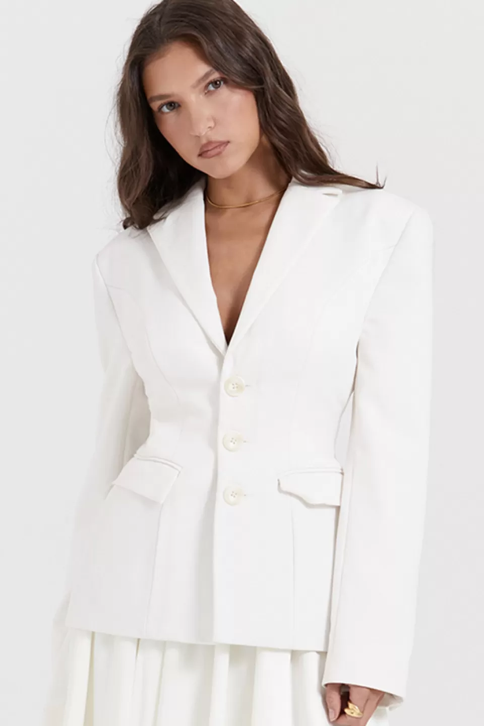 House of CB 'Sariah' Ivory Contour Tailored Blazer Online