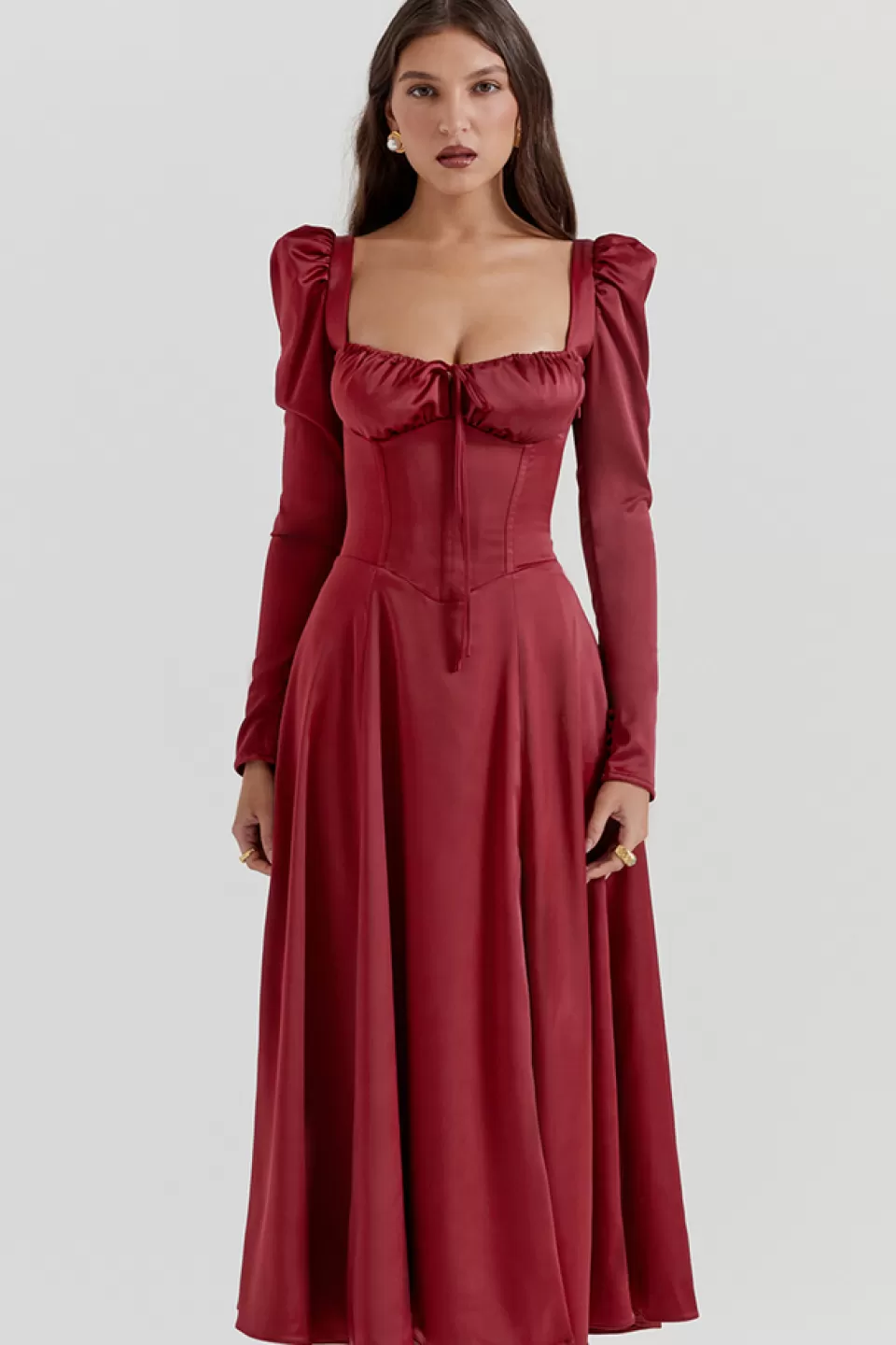 House of CB 'Sebille' Ruby Corset Midi Dress Shop