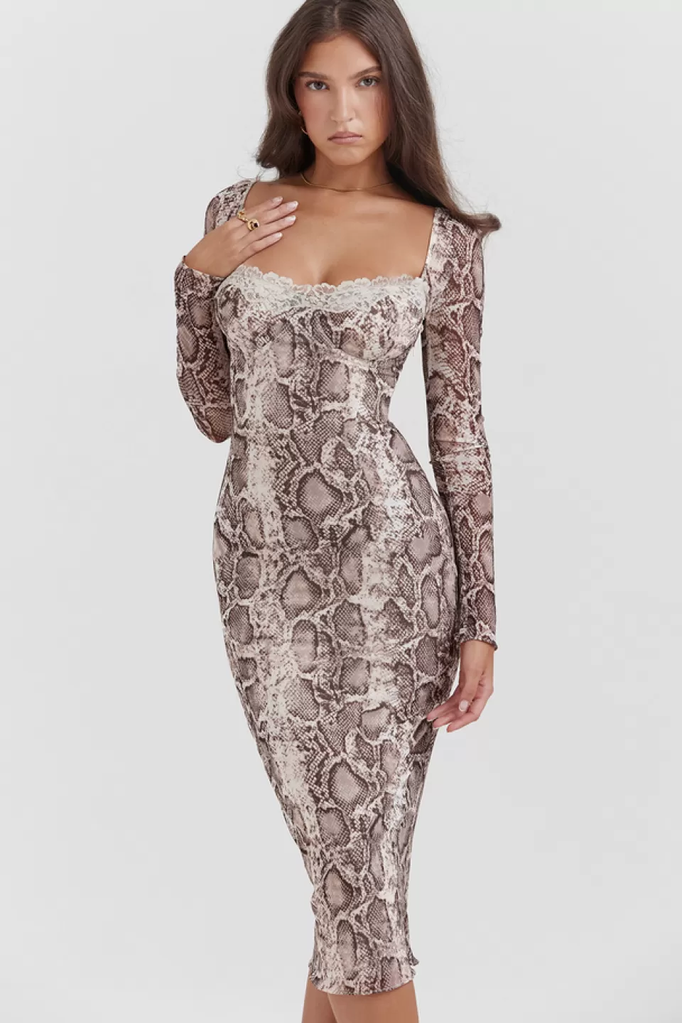 House of CB 'Seraphina' Snake Print Corset Dress Sale