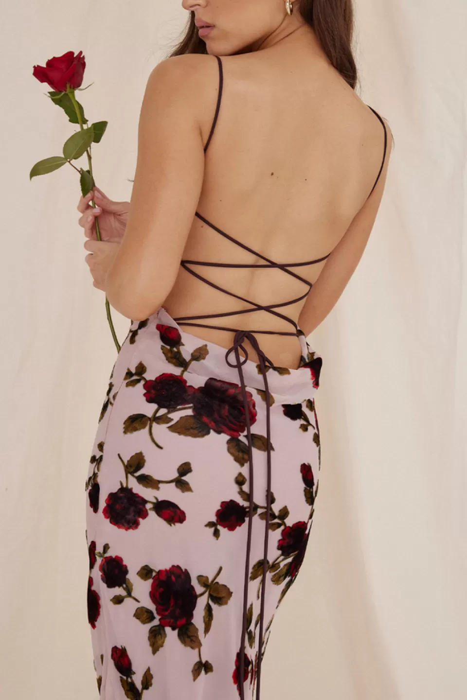 House of CB 'Serena' Pink Devore Maxi Dress Sale