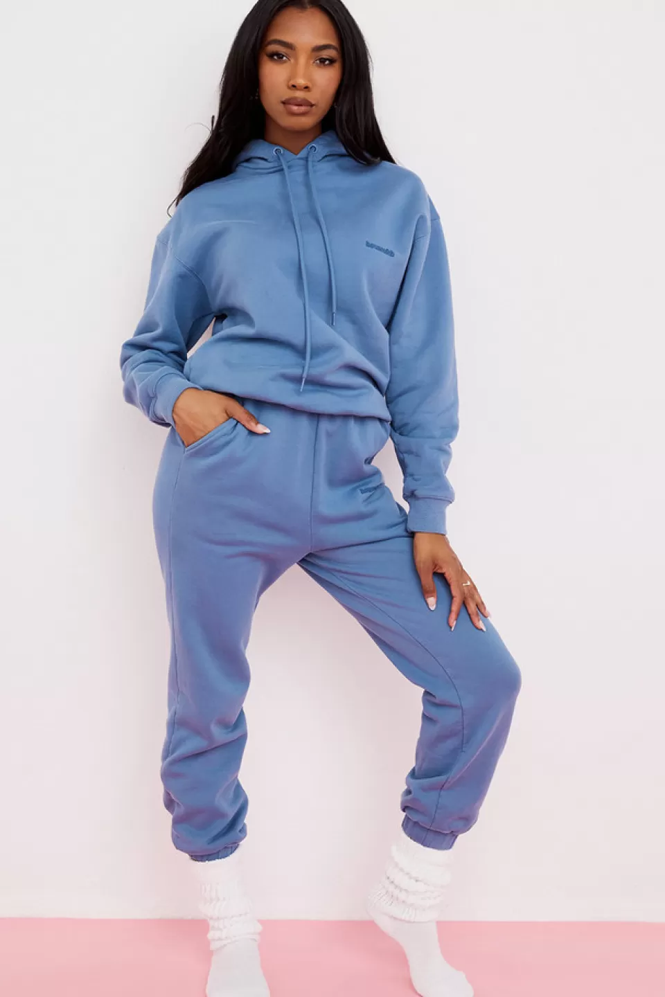 House of CB 'Sky' Azure Fleece Back Jogging Trouser Clearance