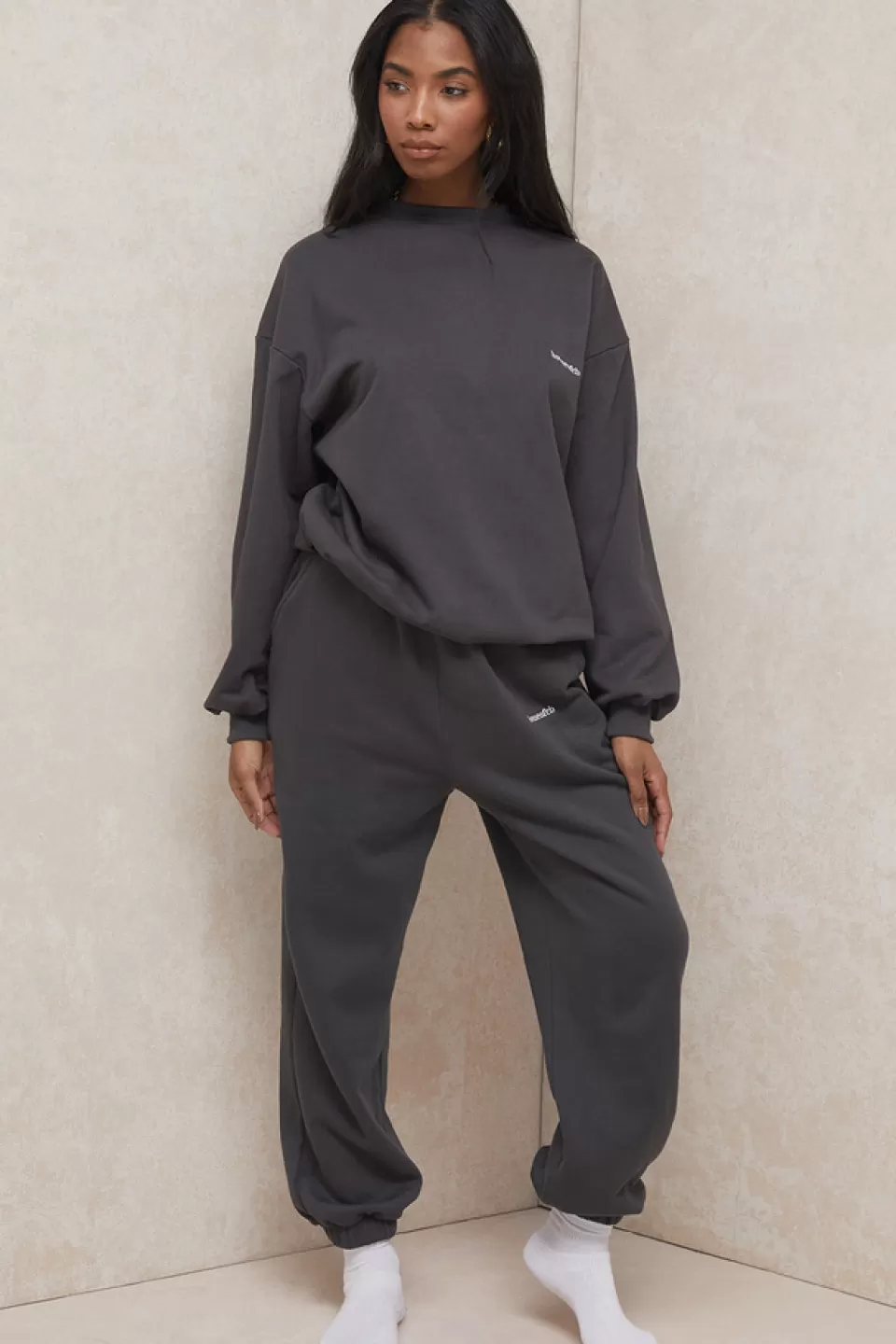 House of CB 'Sky' Charcoal Fleece Back Jogging Trousers Online