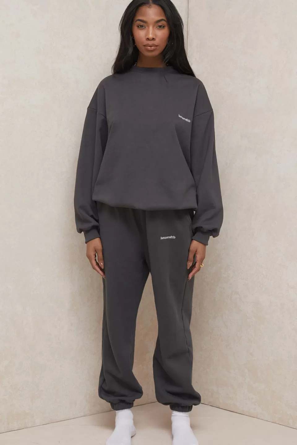 House of CB 'Sky' Charcoal Fleece Back Jogging Trousers Online