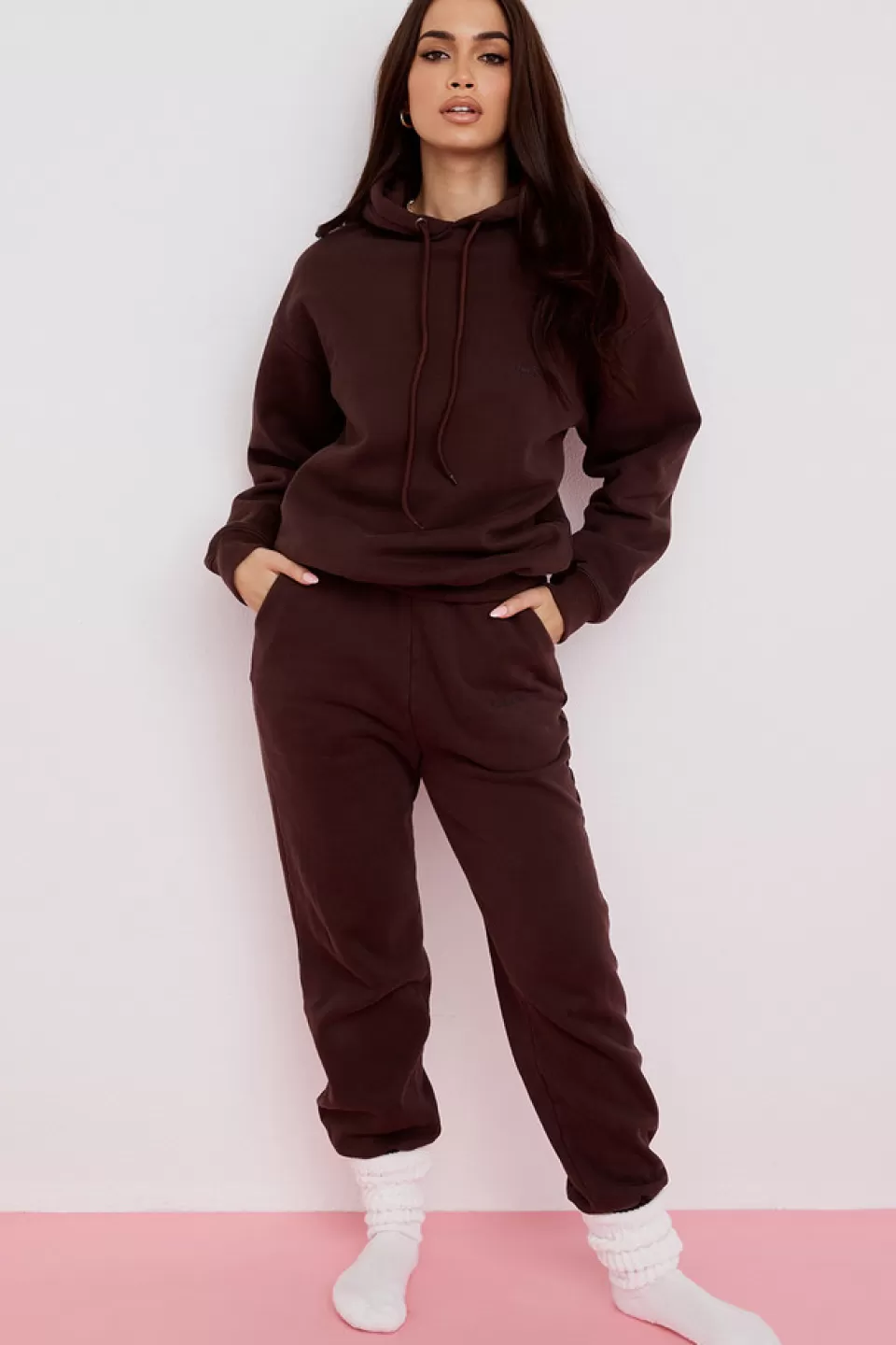 House of CB 'Sky' Chocolate Fleece Back Jogging Trouser Online