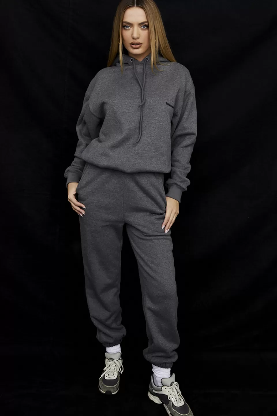 House of CB 'Sky' Dark Grey Fleece Back Jogging Trousers Online