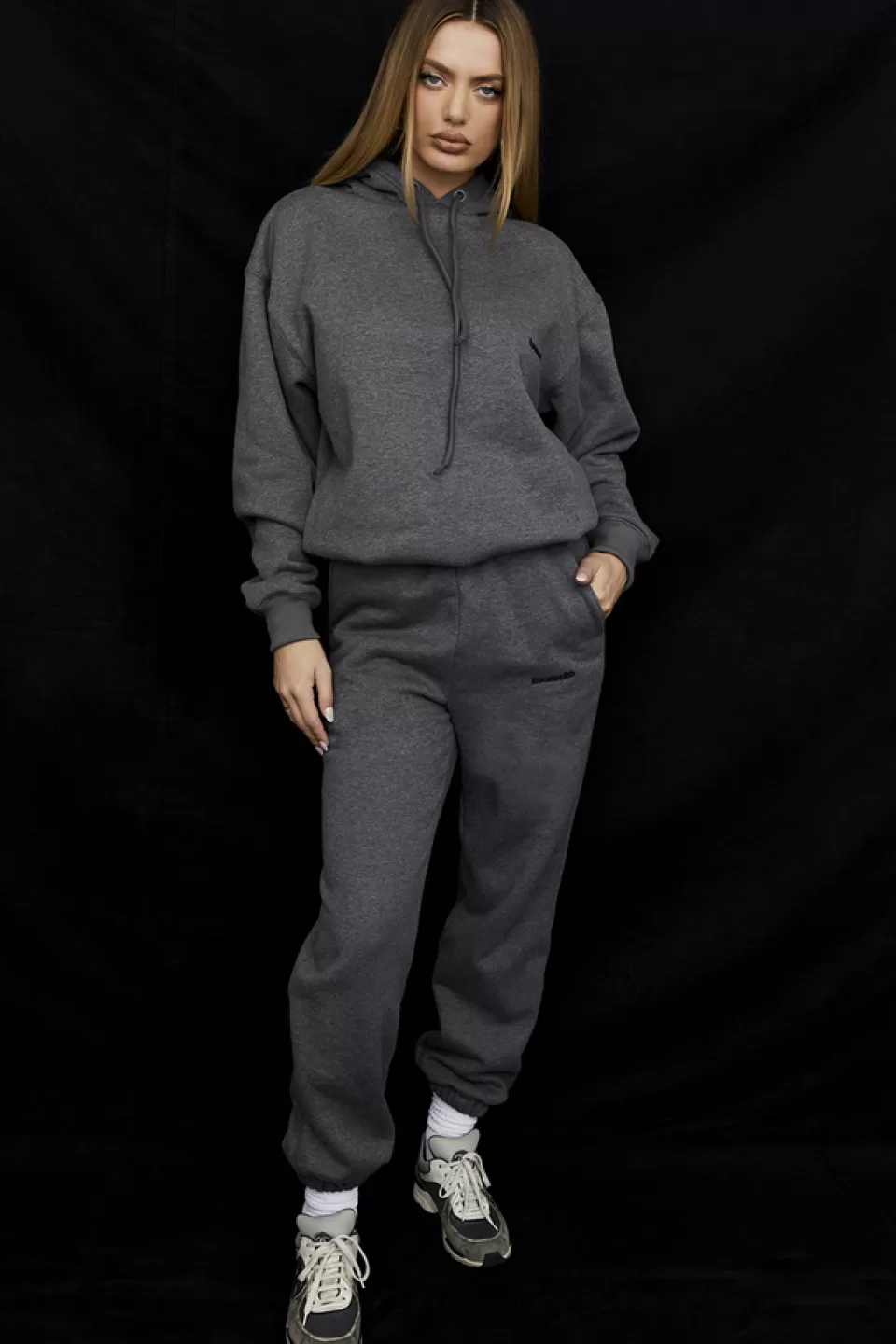 House of CB 'Sky' Dark Grey Fleece Back Jogging Trousers Online