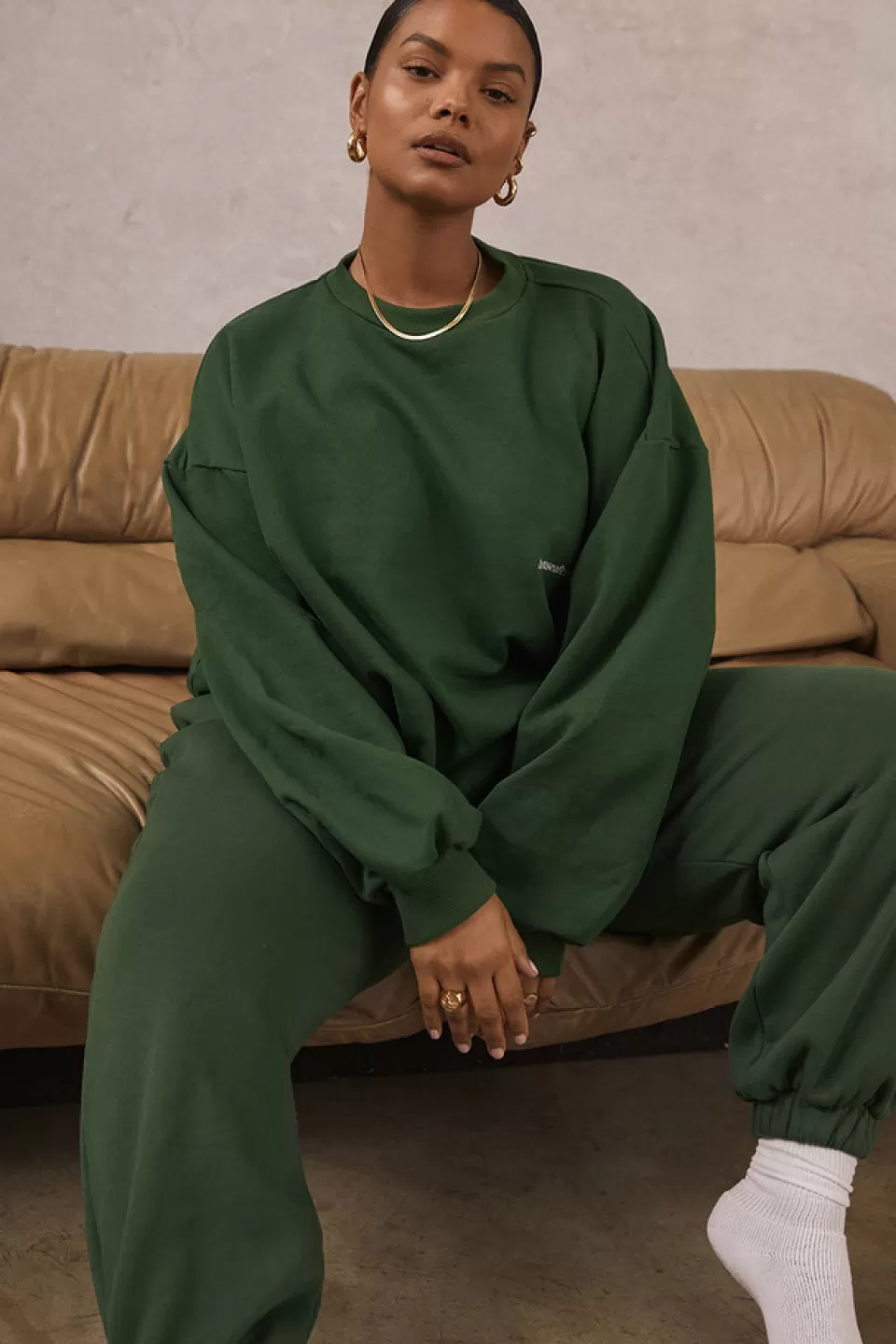 House of CB 'Sky' Green Fleece Back Jogging Trousers Shop