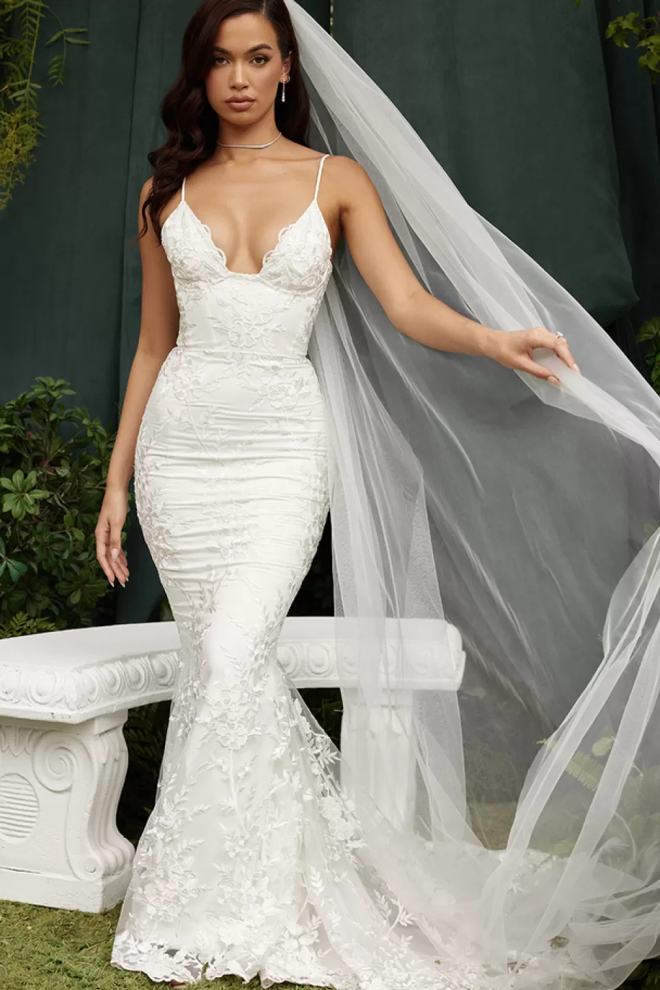 House of CB 'Solene' White Lace Bridal Gown Hot