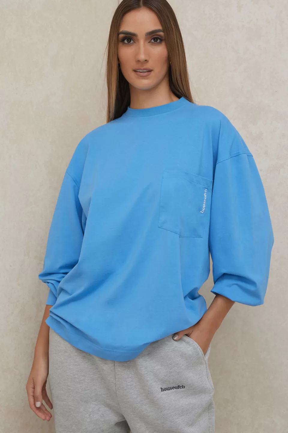 House of CB 'Strata' Blue Long Sleeve Top Cheap