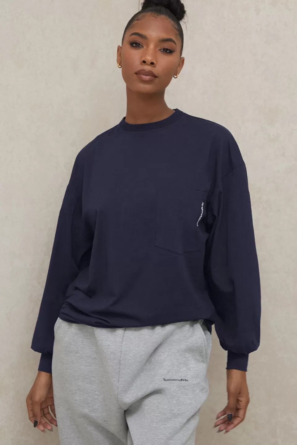 House of CB 'Strata' Navy Long Sleeve Top Best Sale