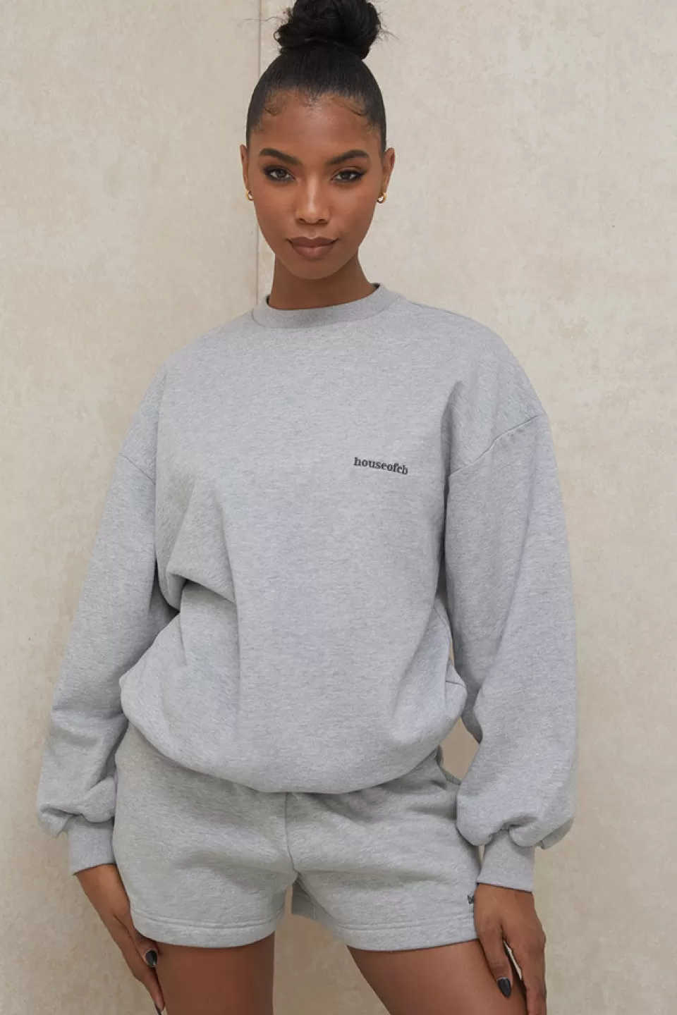 House of CB 'Tommy' Grey Oversized Crewneck Sweatshirt Store