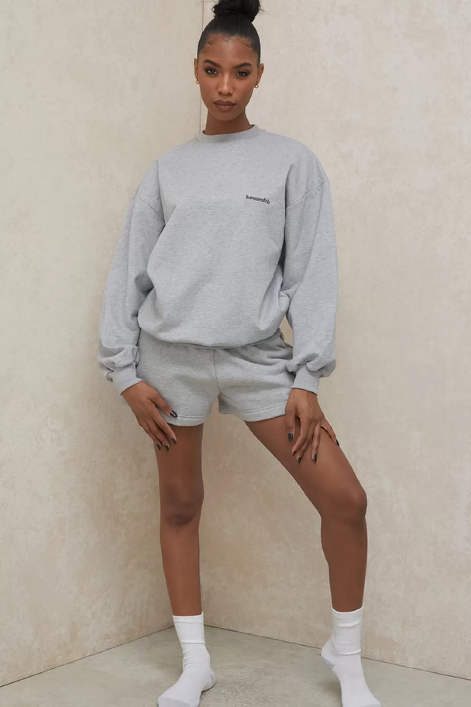 House of CB 'Tommy' Grey Oversized Crewneck Sweatshirt Store