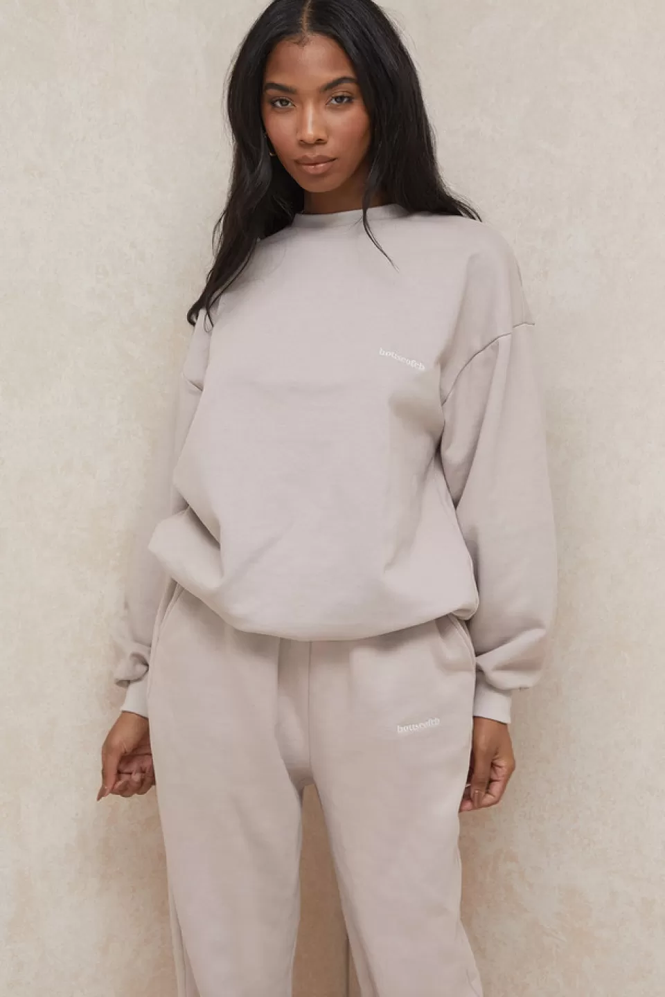 House of CB 'Tommy' Stone Oversized Crewneck Sweatshirt Flash Sale