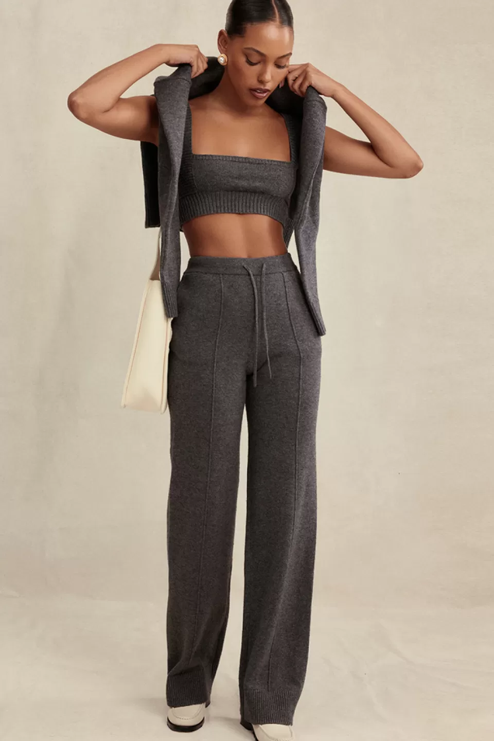 House of CB 'Yalina' Charcoal Cashmere Blend Trousers Online