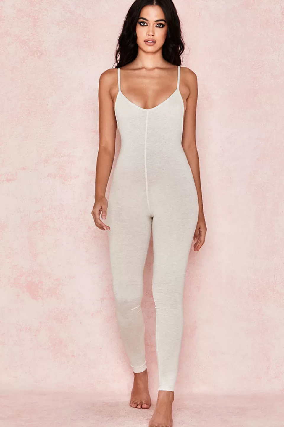 House of CB 'Zahara' Milk Marl Low Back Jumpsuit Fashion